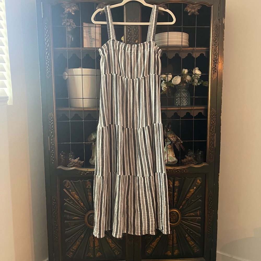 Steve Madden Black and White Striped Maxi Dress